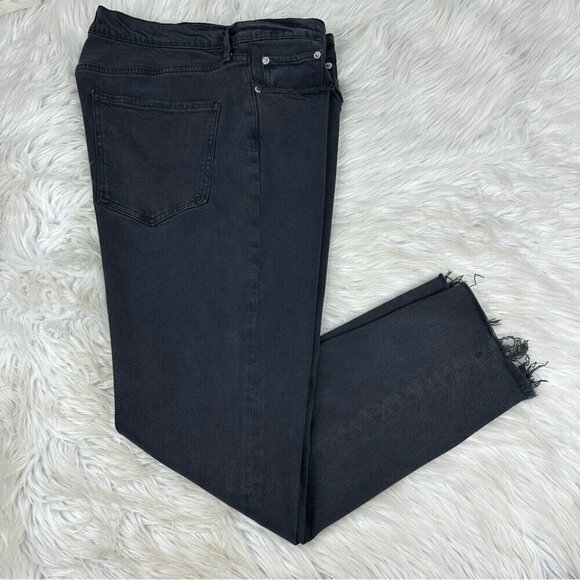 Agolde Women's Black Toni Mid-Rise Skinny Raw‎ Hem Designer Jeans W32-34/L27 - Picture 2 of 12